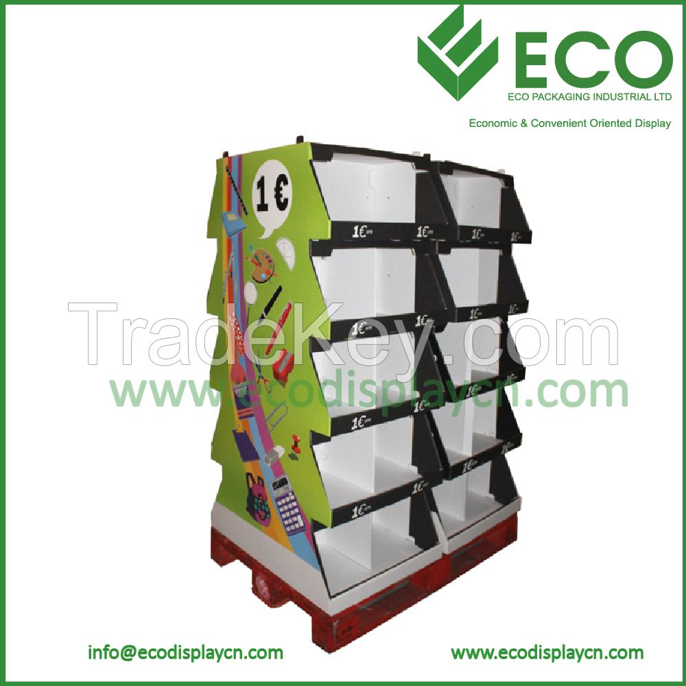 4C printing cardboard pallet design display for market advertising