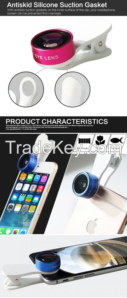 0.36X super wide angle mobile phone camera lens 3 IN 1