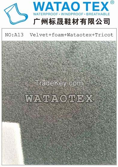 waterproof&breathable shoe fabric,low air-permeability