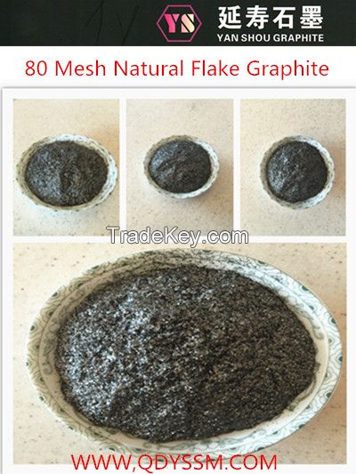 Natural Flake Graphite Factory Supply +80 mesh