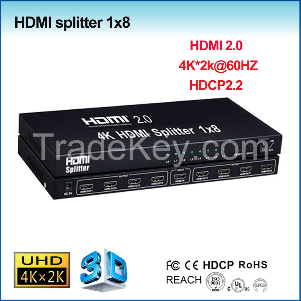1x2, 1x4, 1x8 4k HDMI 2.0 Splitter wholesale