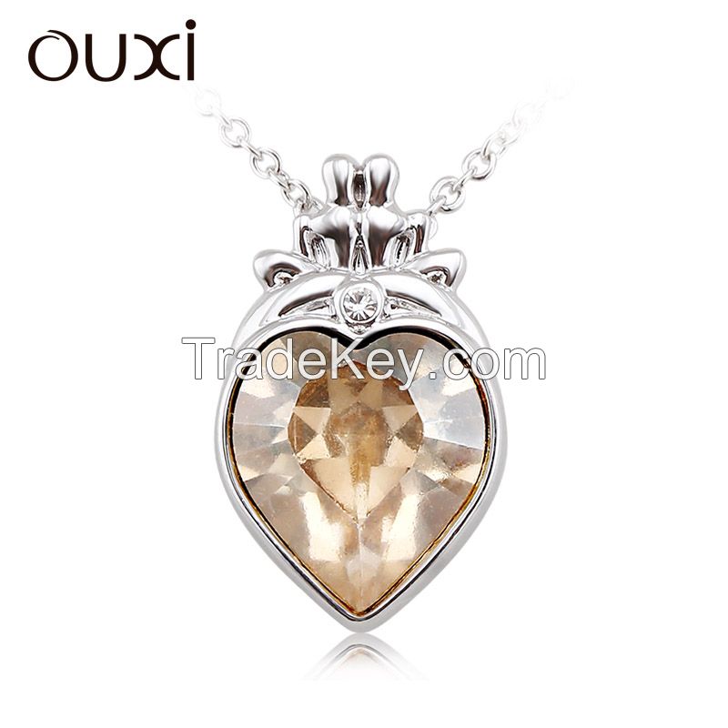 11012-1 OUXI Jewelry fashion heart necklace Made With Swarovski Elements