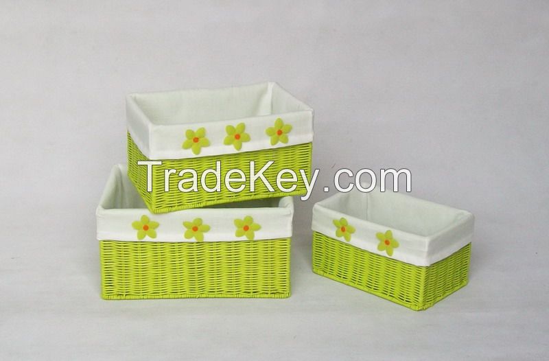 Set of 3 rattan basket