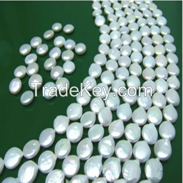 16inches AAA 20mm White Freshwater Loose Coin Pearl Strands (Smooth Surface)