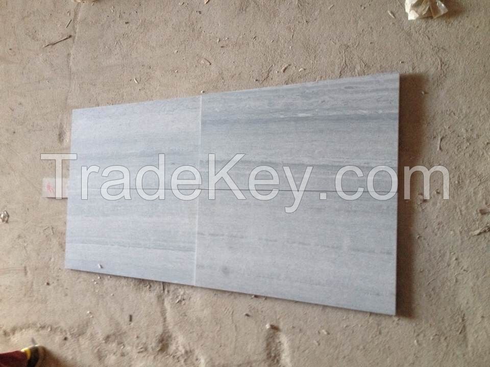 chinese blue vein wood marble tile, slabs, polish, honed