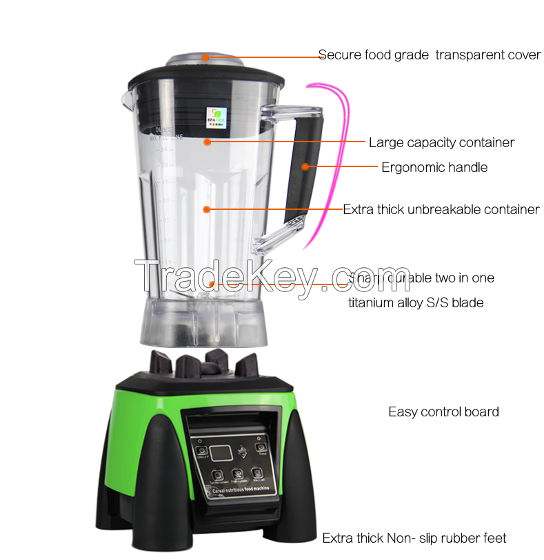 2015 CE ROHS approved 2000 watt fruit smoothie commercial blender 3hp