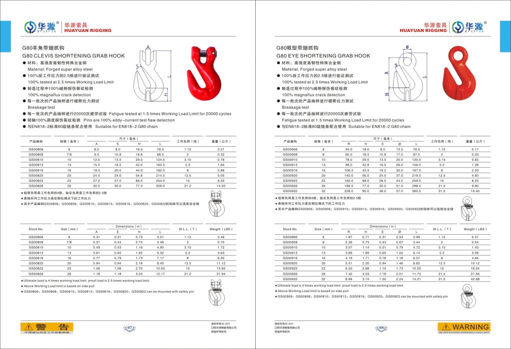 G80 Alloy Steel Shortening Grab Hook, Carbon Steel Cradle Hook