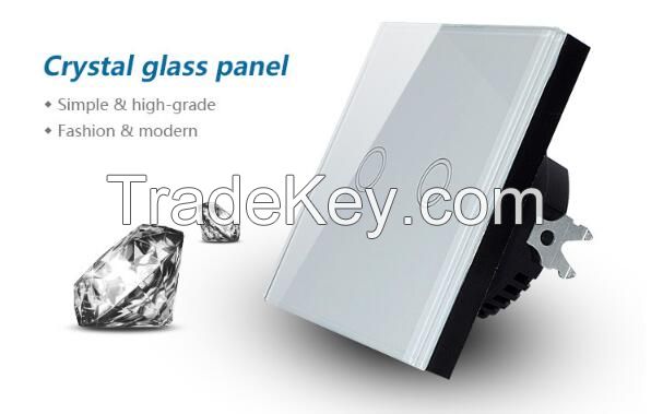 Glass touch switch/Glass Touch Light Switch 2 Gang 1 Way