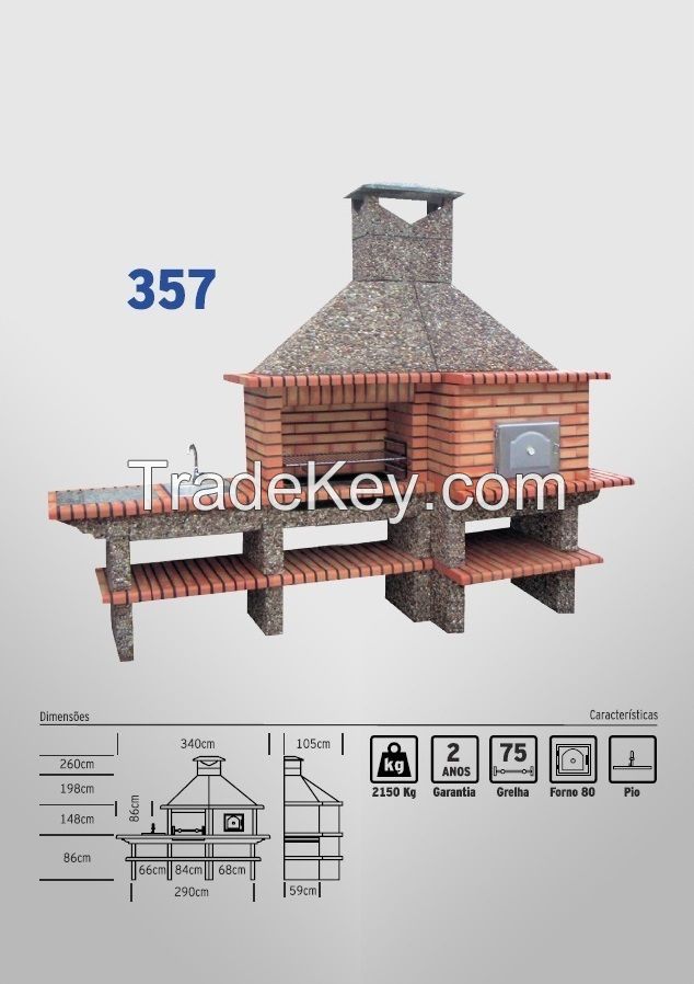 Barbecue Station with Brick Oven, washbasin and more...