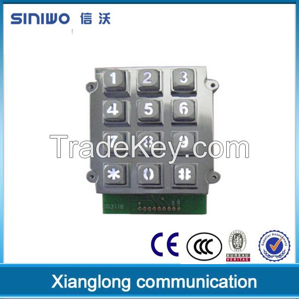 Mini wireless keyboard with red illumination keys quality assuranced metal numeric keys keypad