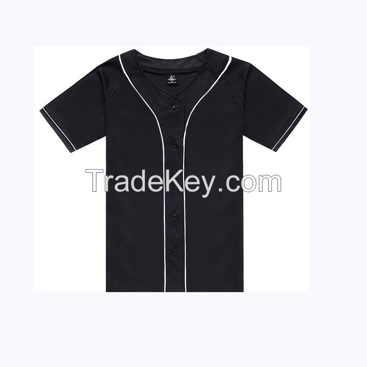 Wholesale DIY Cheap Online Shopping Men's Button Down Blank Black Baseball Jersey