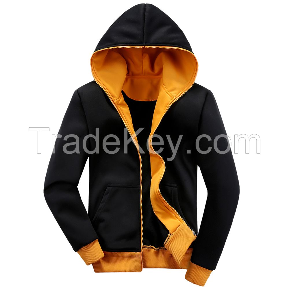 China Factory Custom AZO Free Men's Spring Autumn Hih Quality Full Zipper Plain Hoody Sweatshirt