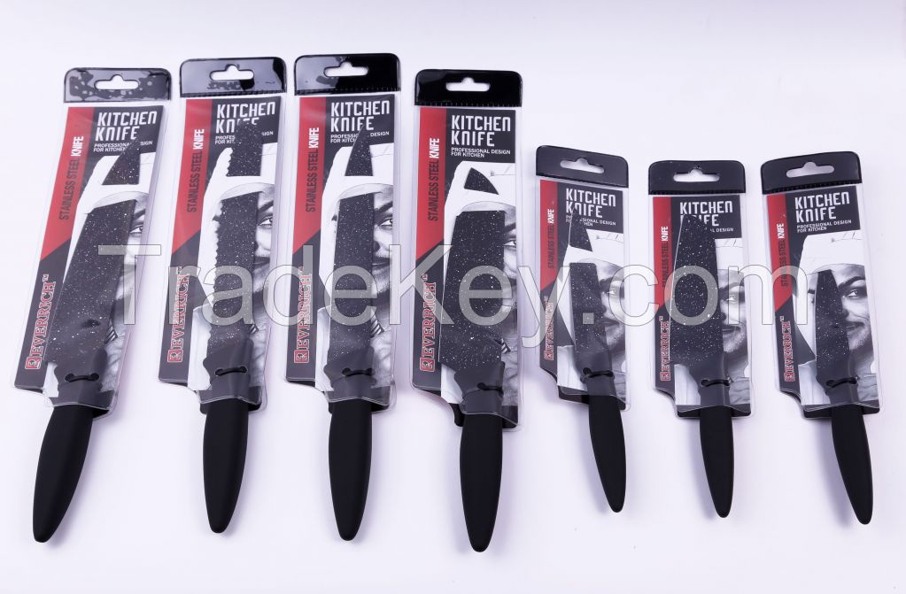 7PCS CUISINE KNIFE/CUTTER SETS SNOW PRINTING FINISH /NON-STICK COATING