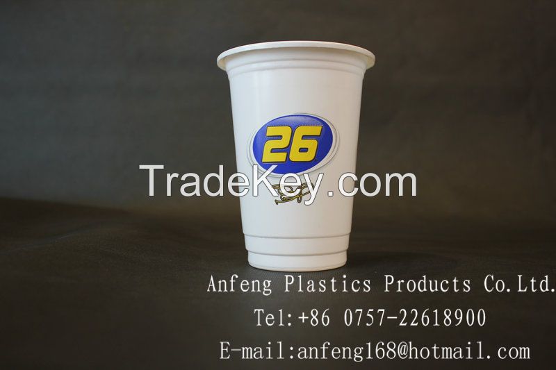 500mLDisposable custom logo printed bubble tea cup