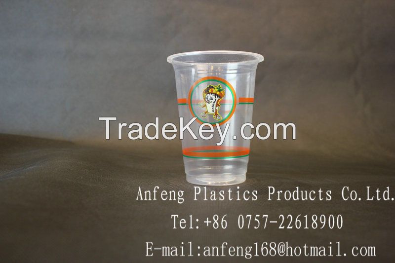 500mLDisposable custom logo printed bubble tea cup