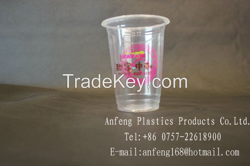 500mLDisposable custom logo printed bubble tea cup