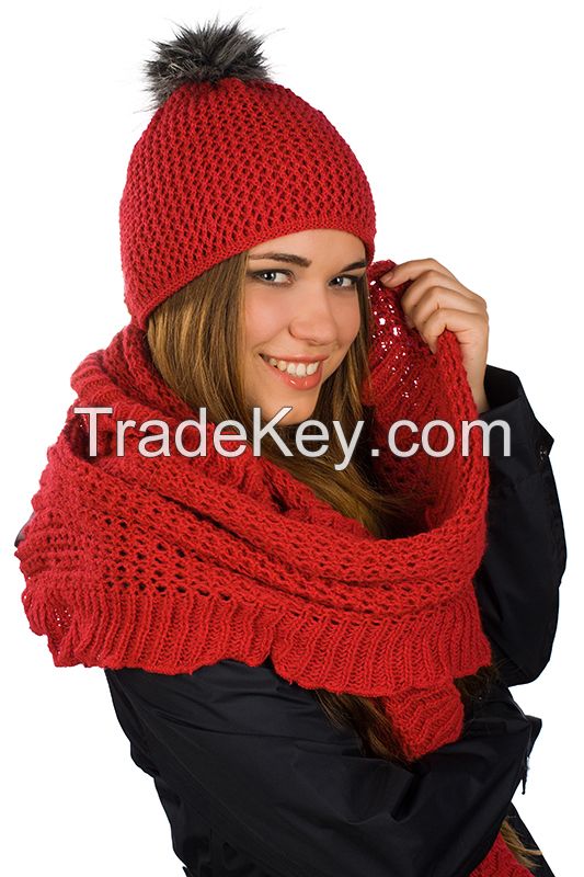 Knitted hats and scarves