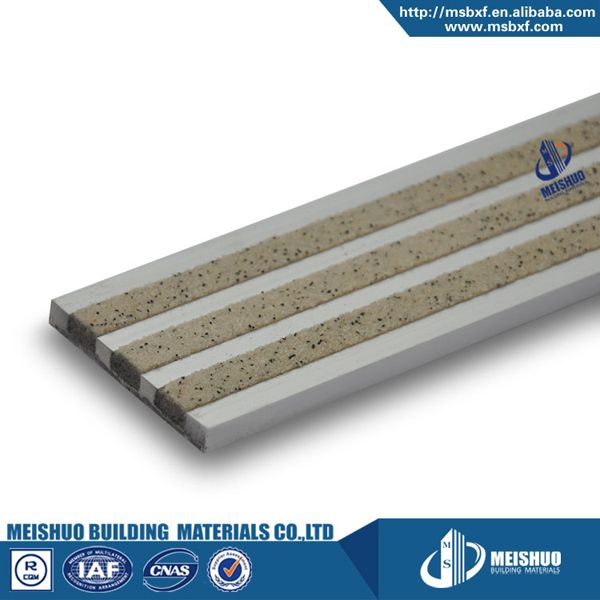 Aluminum carborundum insert non skid stair treads for concrete stairs