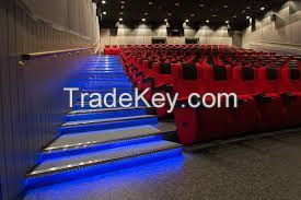 Custom metal profile nonslip cinema stair nosing with RGB LED strip