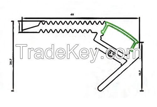 Cinema decorative aluminum base nonslip lighting stair nosing with RGB led strip