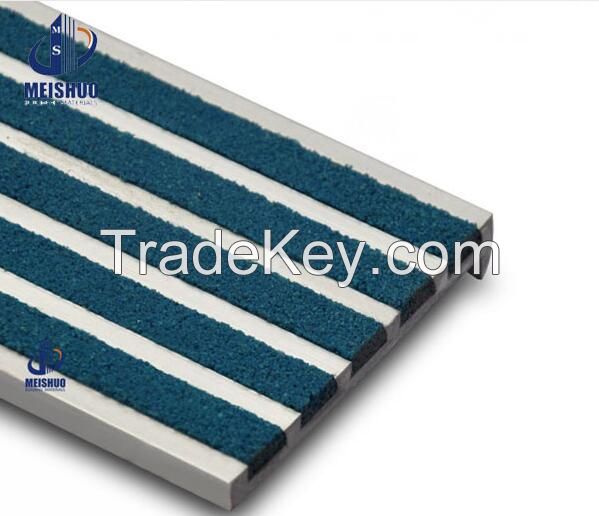 Timber floor decoration square aluminum base noslip carborundum stair edging