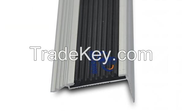 External stairway aluminum alloy stretch rubber strip filler vinyl stair nosing