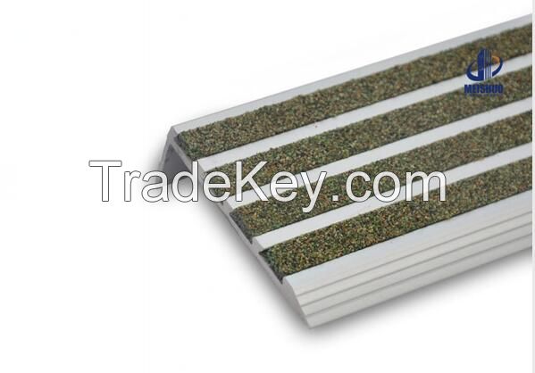 New stock aluminum design safety noslip carborundum inserts interior stair treads