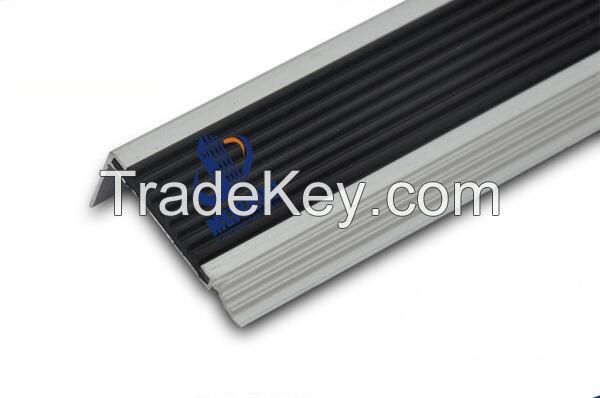 External stairway aluminum alloy stretch rubber strip filler vinyl stair nosing