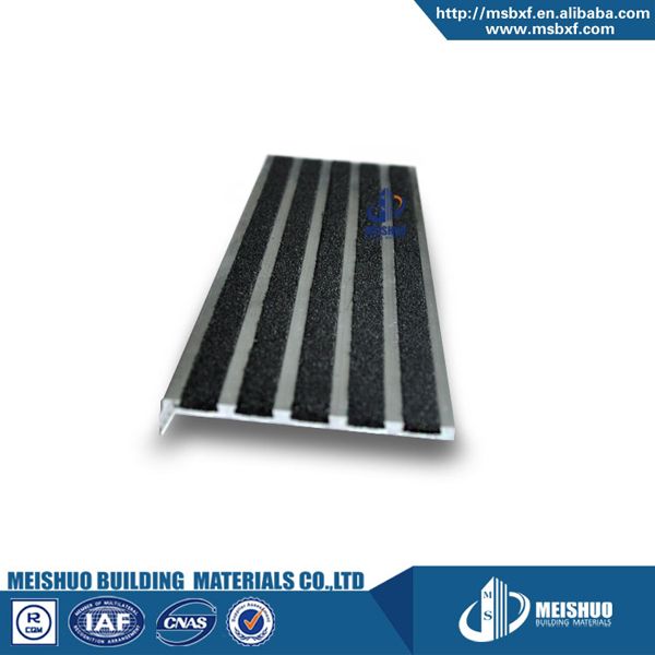 what is a stair nose made of Carborundum strips and aluminum base
