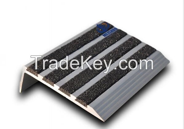 New stock aluminum design safety noslip carborundum inserts interior stair treads