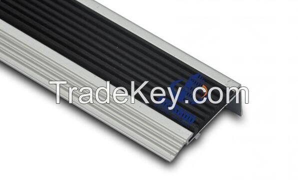 Residential building modern staircase protection nonskid rubber stair nosing vinyl flooring