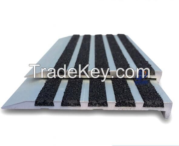 6063-T5 anodized aluminum system outdoor carborundum anti slip inserts