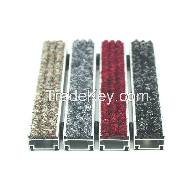 Outdoor safety aluminum dust mats in entrance flooring system