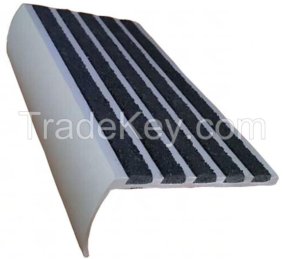 Concrete floor round carborundum step tread exterior anti-slip aluminium stair nosing