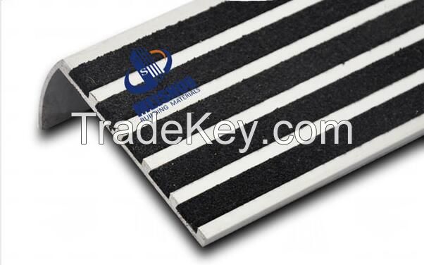 Concrete floor round carborundum step tread exterior anti-slip aluminium stair nosing