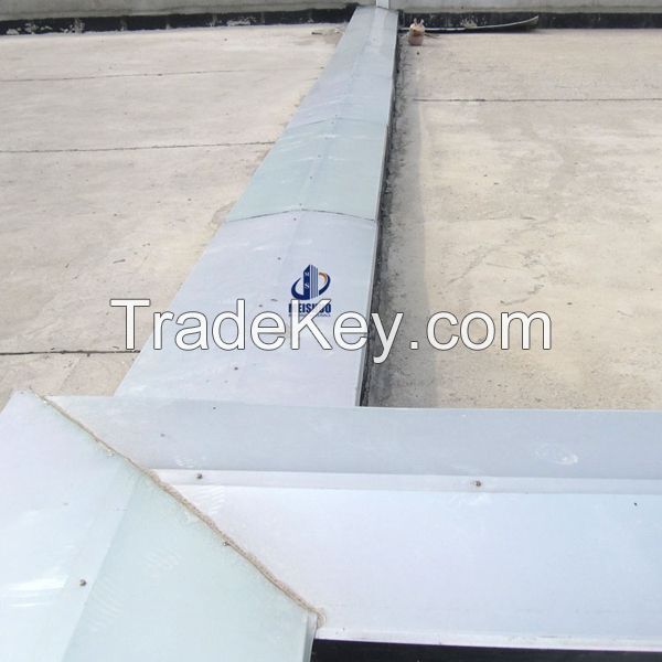 Weatherproof curved aluminum profile roof expansion joint installation for concrete building