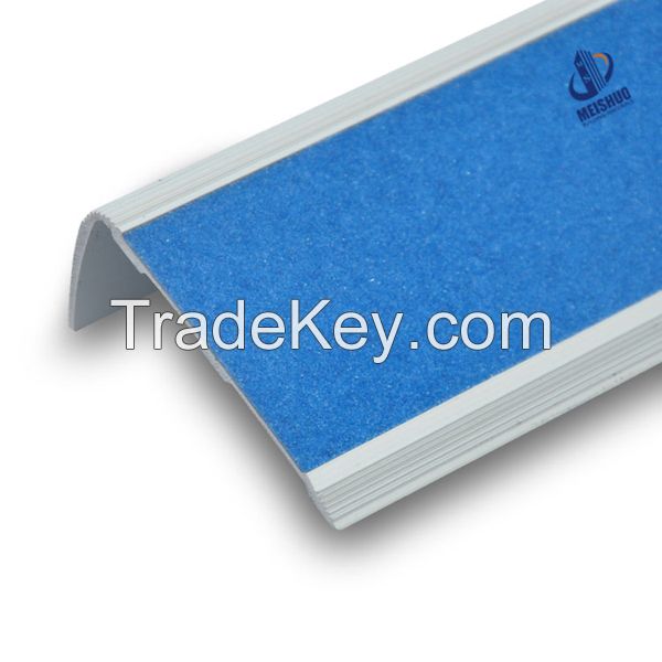 Beveled aluminum base slip resistant self adhesive carborundum tape stair tread
