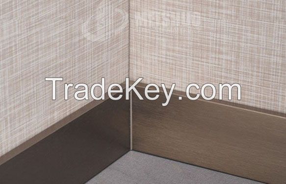 Tile wall decoration abrasive custom finish aluminum alloy skirting board cover
