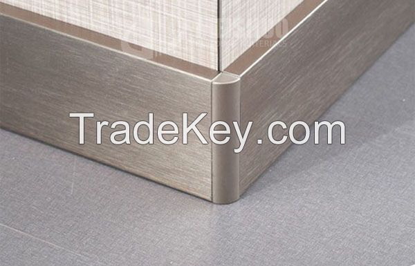 Tile wall decoration abrasive custom finish aluminum alloy skirting board cover