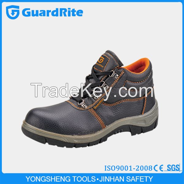 GuardRite Brand Low Price Genuine Leather Steel Toe Cap Shoes Industrial Safety Shoes