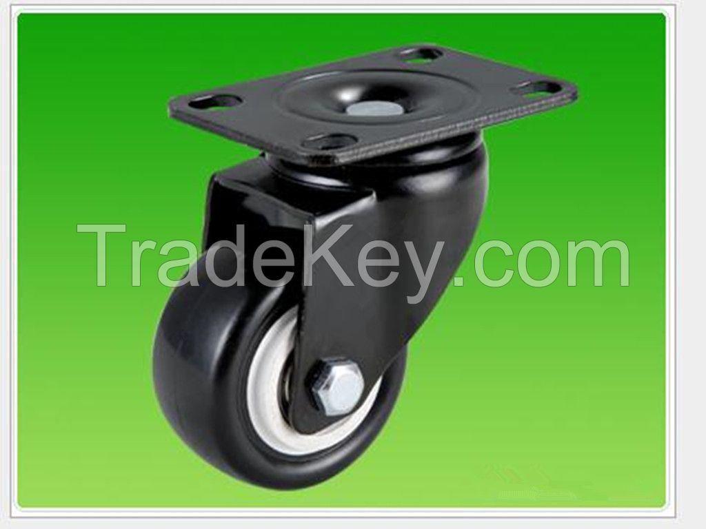 2-inch PVC / PU screw Wheels, Diamond flat double bearing double brake caster