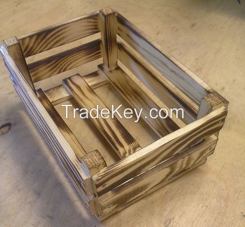 Cross functional wooden box, rustic