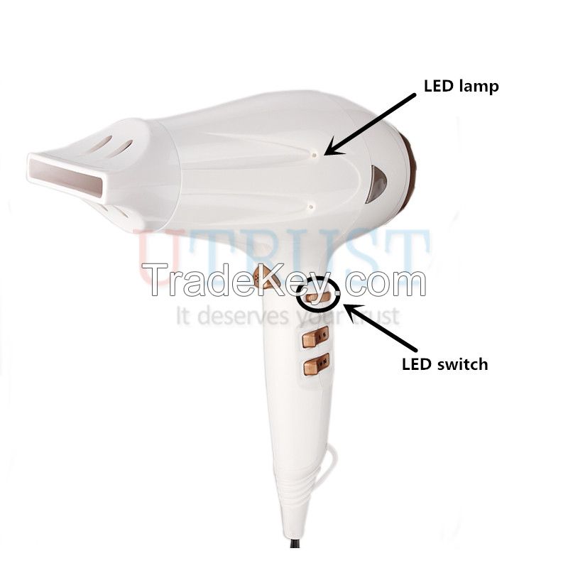 Hair dryer with pattern portable hair dryer with LED lights