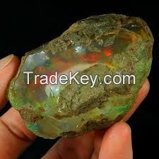 Ethiopian Welo Fire Opal Rough and Finished