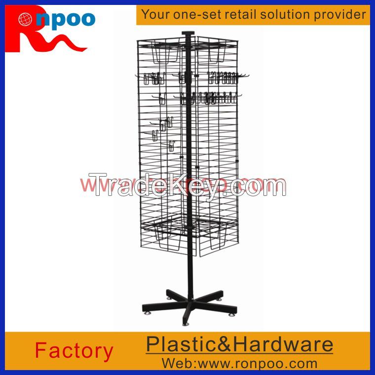 Countertop Display Rack with Hooks Metal Wire Rotating Display