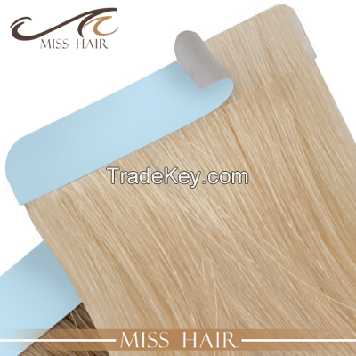 Wholesale remy cuticle hair extension tape in hair extensions