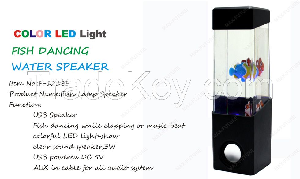 F-1218F Fish Lamp Big Dancing Water Speaker For Hot Sale