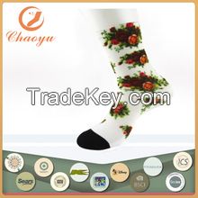 Sublimation Printed Romantic Red Rose Causal Socks