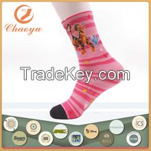 Women's Sublimationed Cute Tiger and Pink Striped Fuzzy Socks
