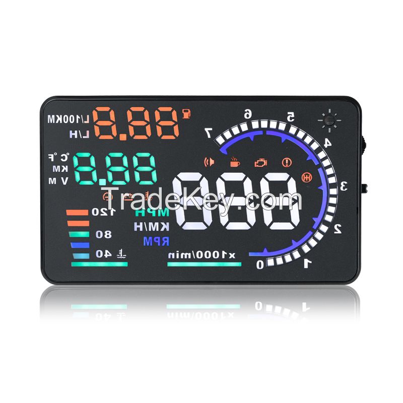 2015 OEM New 5.5 Inch A8 HUD with Multi Color Car HUD Display Universal Overspeed Warning OBD2 hud display speedometer